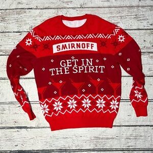 Smirnoff Get in The Spirit Ugly Sweater Party Christmas Xmas Sweater